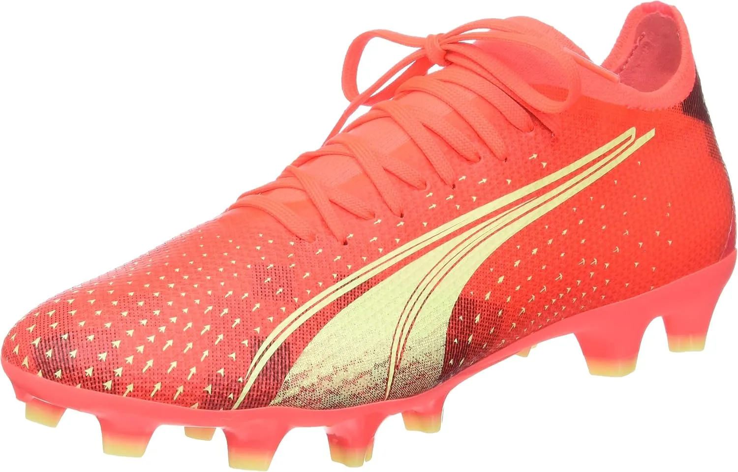 PUMA Men's Ultra Match Firm, Artificial Ground Soccer Cleats, Fiery Coral-Fizzy Light-Black, 11