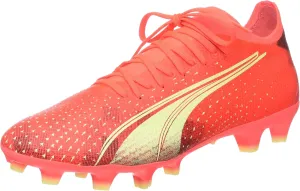 PUMA Men's Ultra Match Firm, Artificial Ground Soccer Cleats, Fiery Coral-Fizzy Light-Black, 11