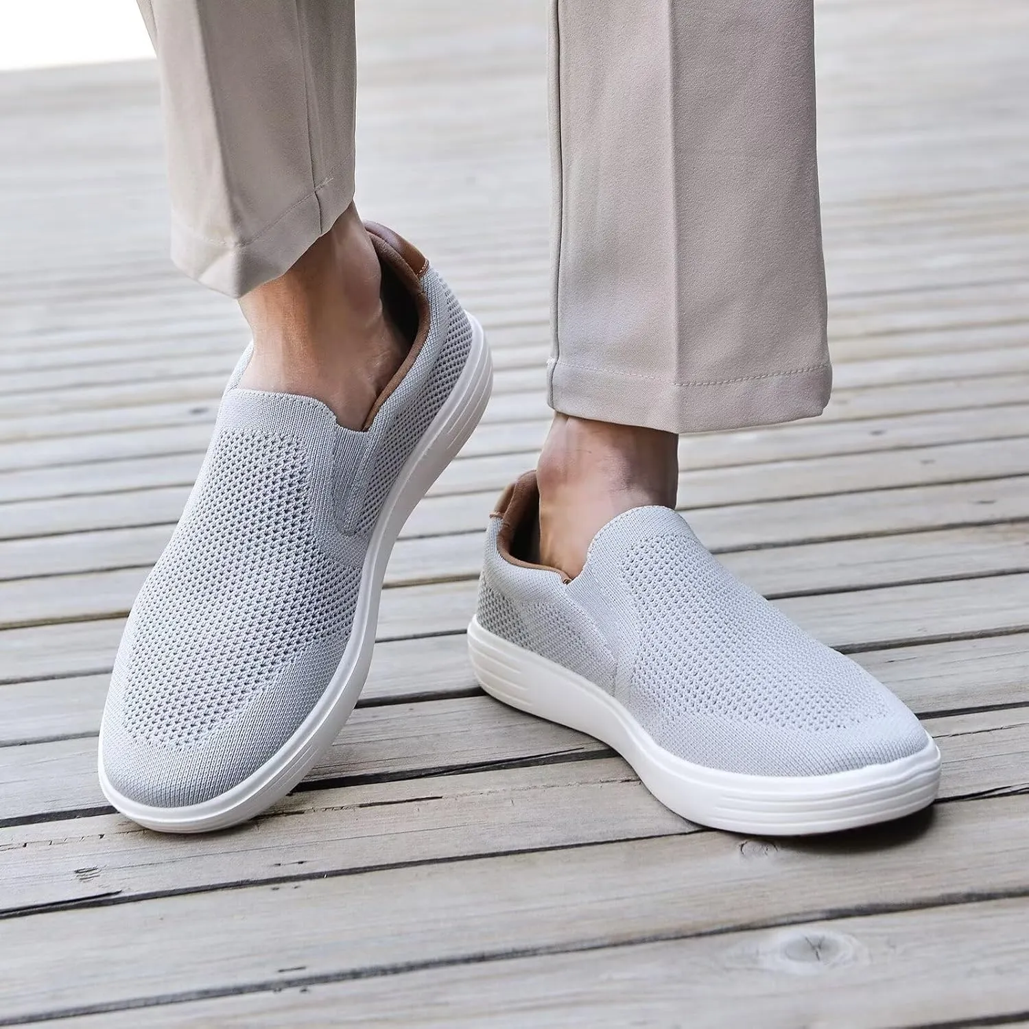 Puxowe Men's Casual Slip On Walking Shoes Mesh Comfortable Loafer