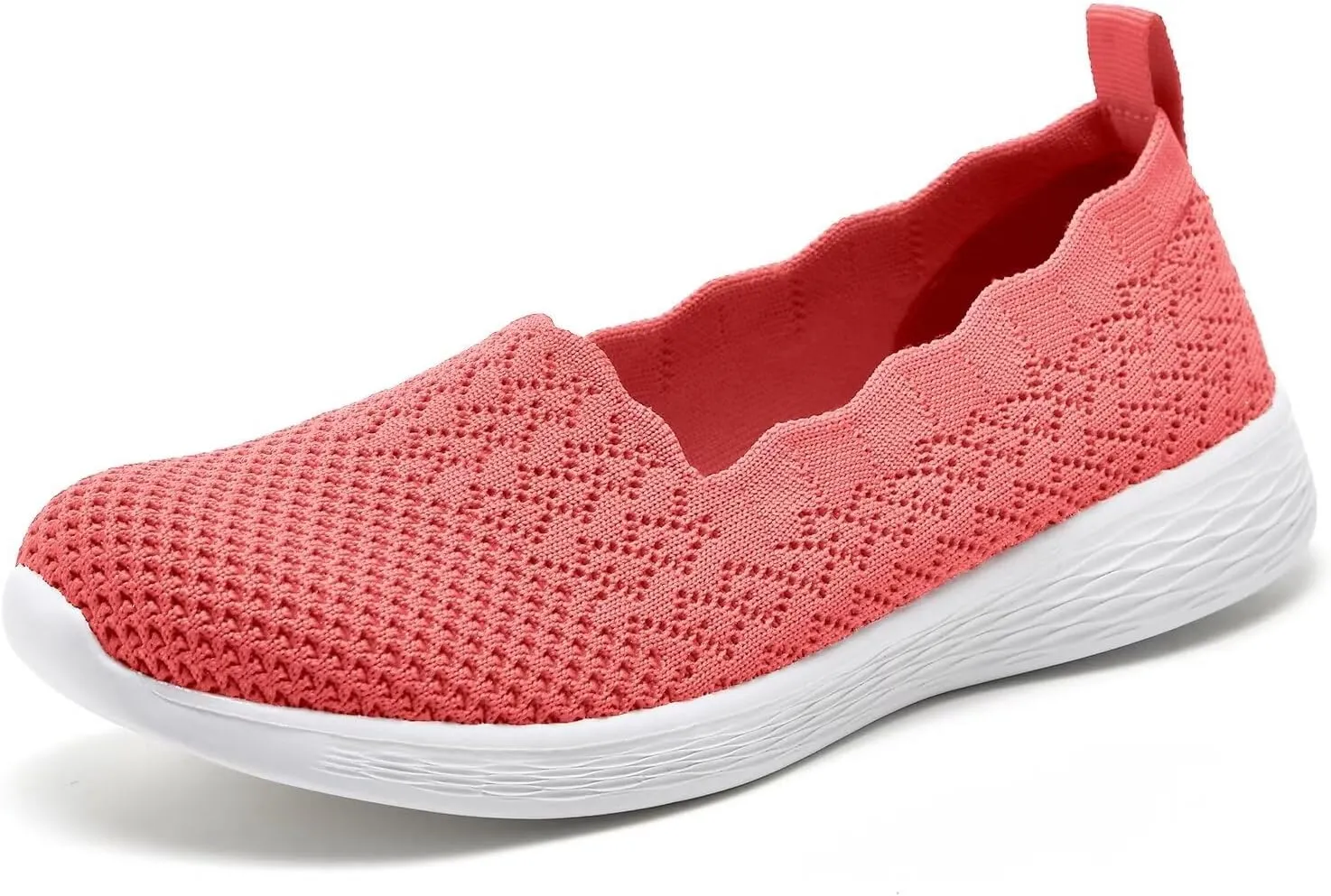 Puxowe Women's Slip on Walking Loafer Shoes-Lightweight Flat Shoes for Women Low-Top Round Toe Knit Memory Foam Sneaker