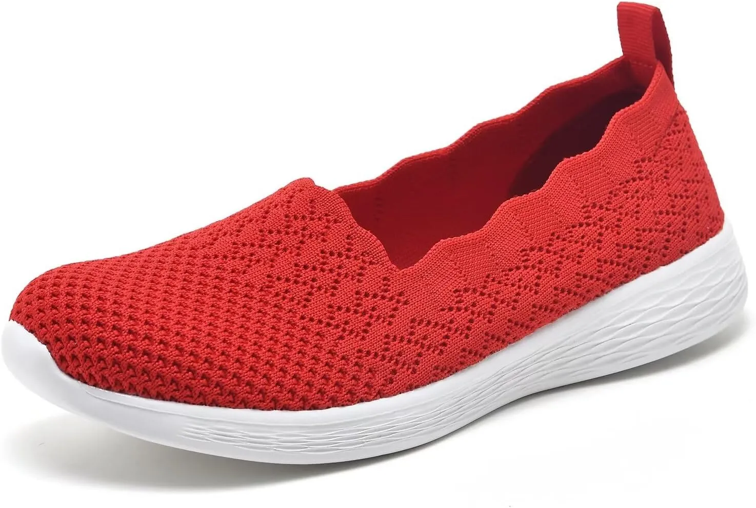 Puxowe Women's Slip on Walking Loafer Shoes-Lightweight Flat Shoes for Women Low-Top Round Toe Knit Memory Foam Sneaker