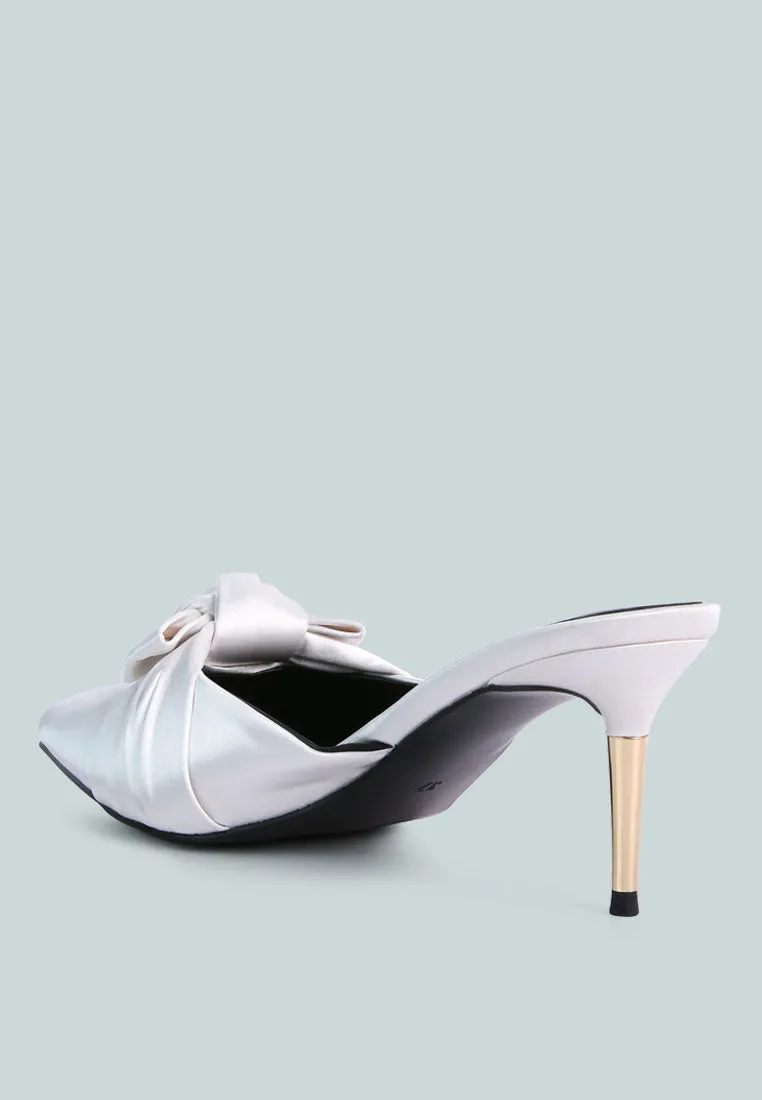 Queenie Satin Stiletto Mule Sandals By Ruw