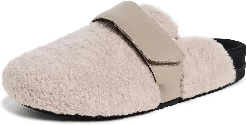 R0AM Women's Fuzzy Loafer Mules