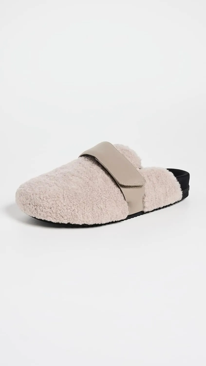 R0AM Women's Fuzzy Loafer Mules