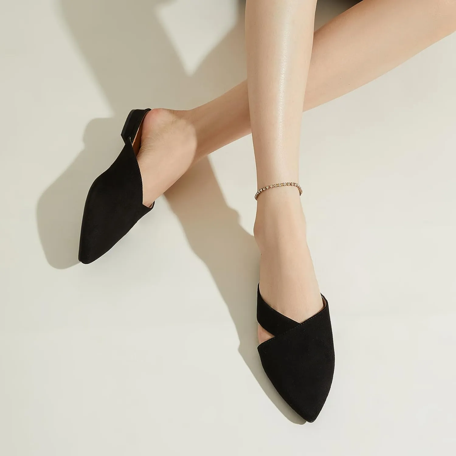Rekayla Women’s Mules Closed Pointed Toe Backless Loafer Shoes for Women