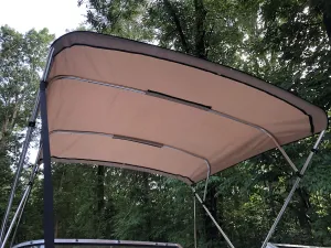 Replacement Bimini Top Canvas with Boot, Beige, 10' Long x 8.5' Wide, 16oz, by Cypress Rowe Outfitters, 4 Bow, fits 97"-103" Width