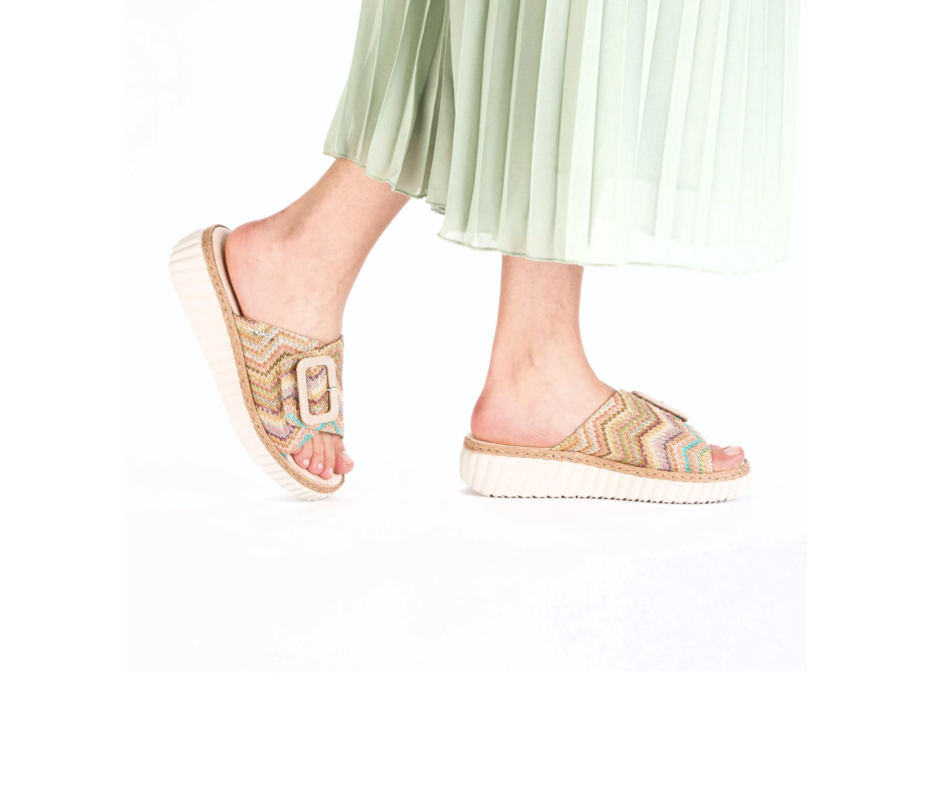 Rieker Ladies Slip On Velcro Mule Sandal 69253-91