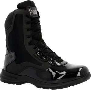 ROCKY Cadet 8" Black Side Zip Public Service Boot, Black, Size 10(M)