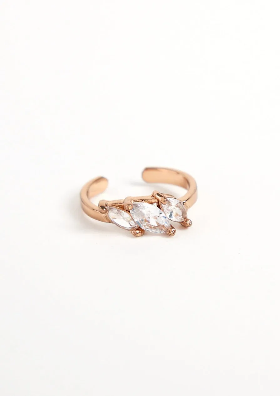 Rose gold mule marquis midi ring