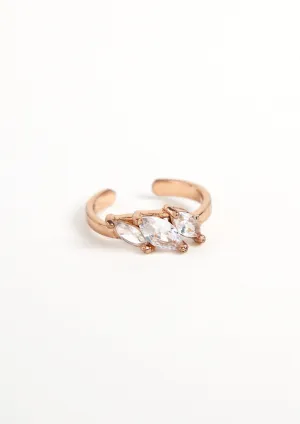 Rose gold mule marquis midi ring