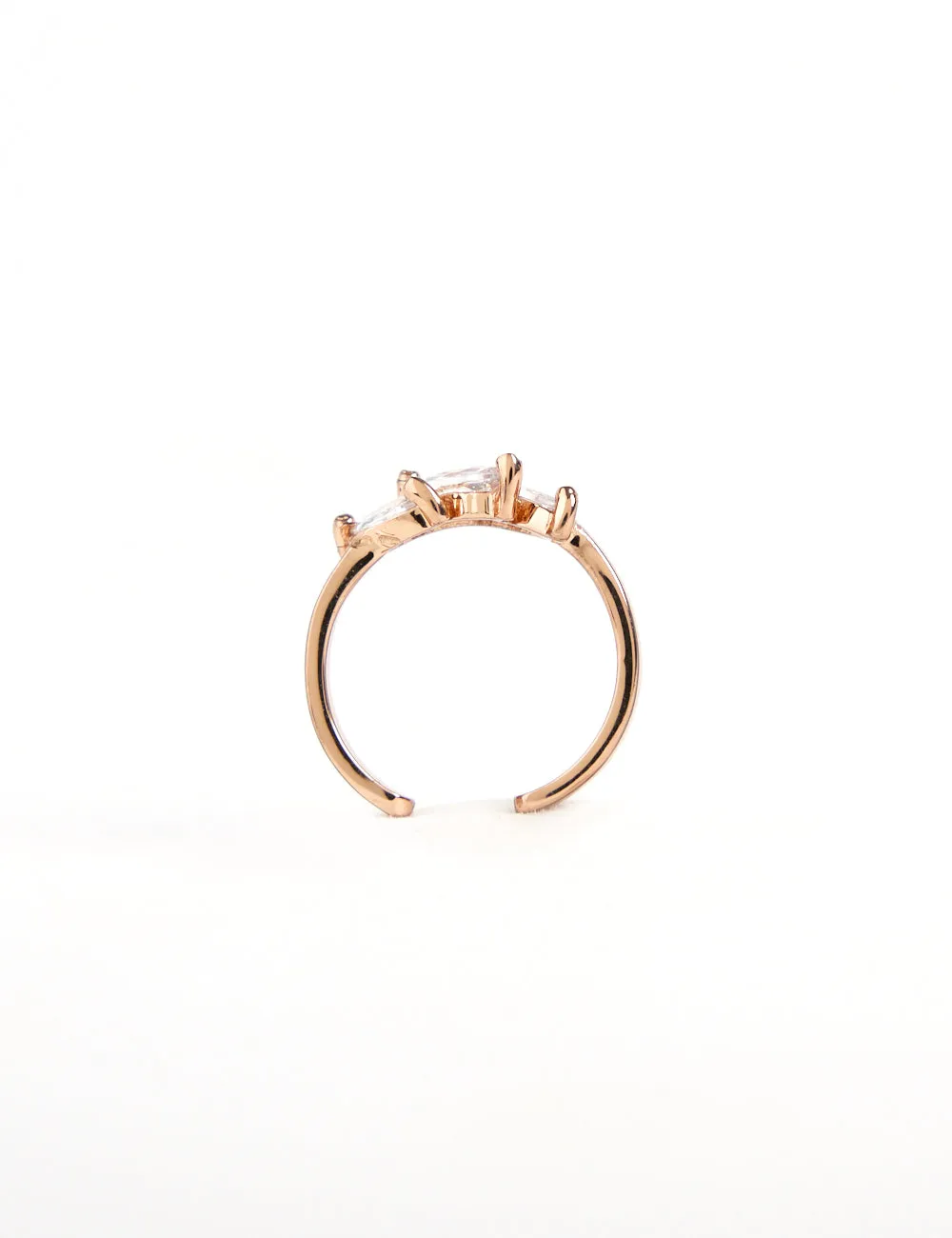 Rose gold mule marquis midi ring
