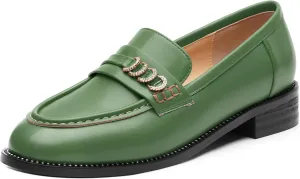 ROSERWISH Loafers for Women Comfort Chunky Low Heel Shoes Casual Slip On Penny Loafers Bussiness Fashion Work Shoes Ladies Dress Shoes