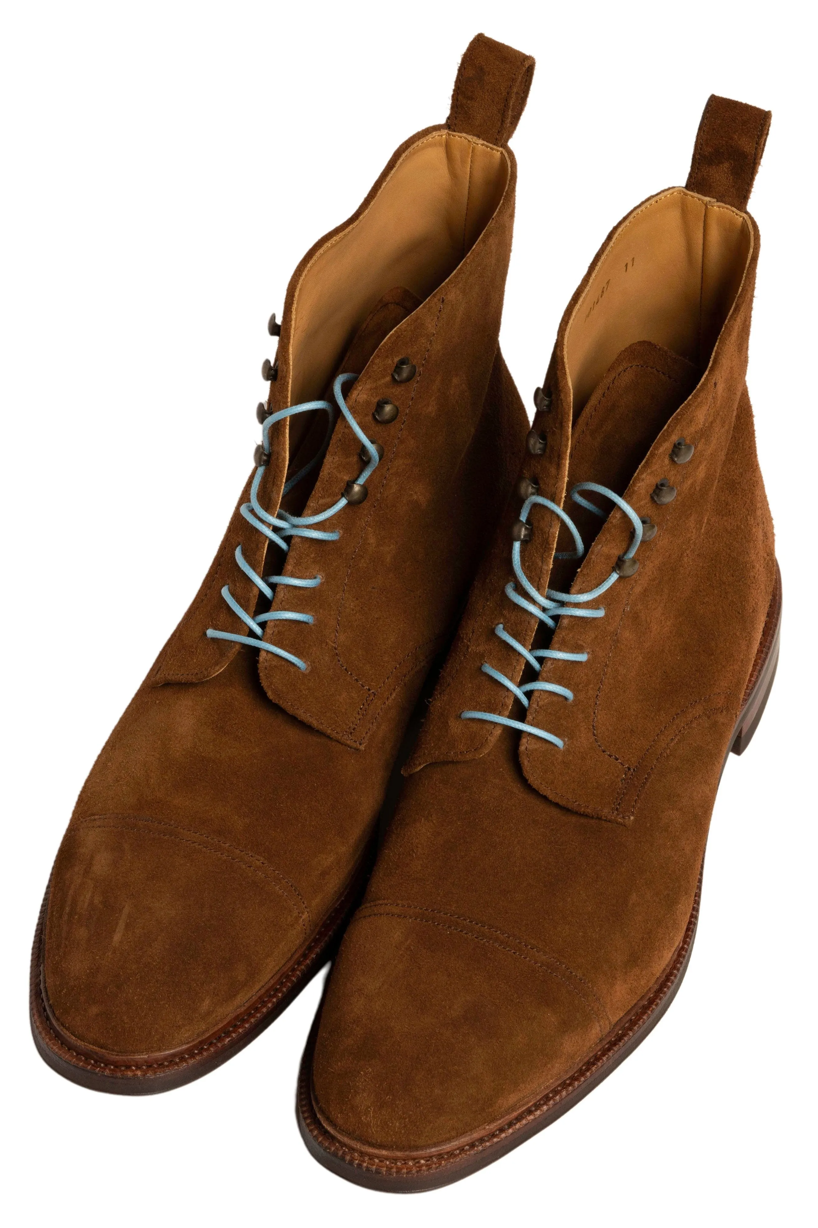 Round Light Blue Waxed Cotton Bootlaces