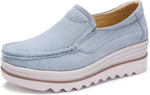Ruiatoo Womens Slip on Loafers Comfortable Thick Soft Platform Shoes Business Casual Walking Shoes