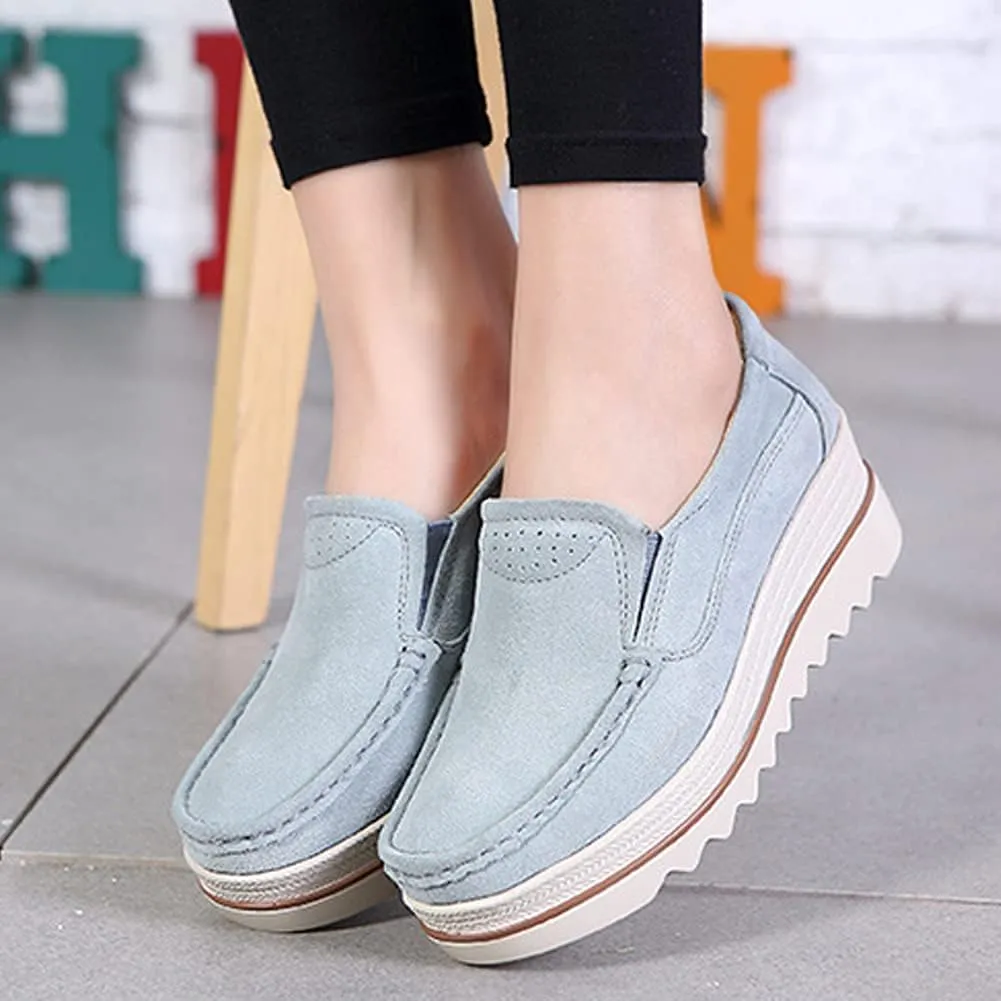 Ruiatoo Womens Slip on Loafers Comfortable Thick Soft Platform Shoes Business Casual Walking Shoes