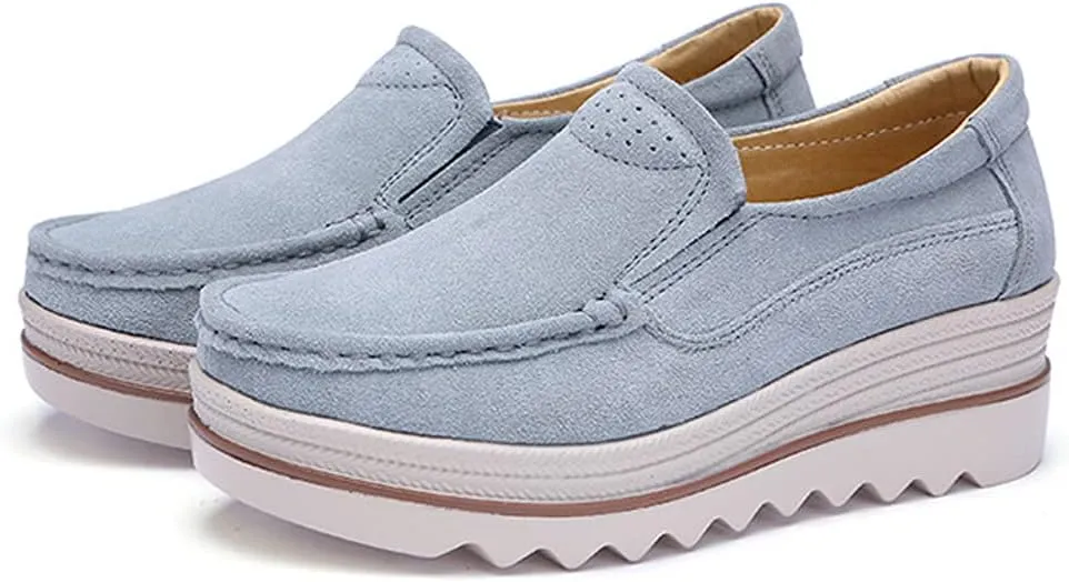 Ruiatoo Womens Slip on Loafers Comfortable Thick Soft Platform Shoes Business Casual Walking Shoes