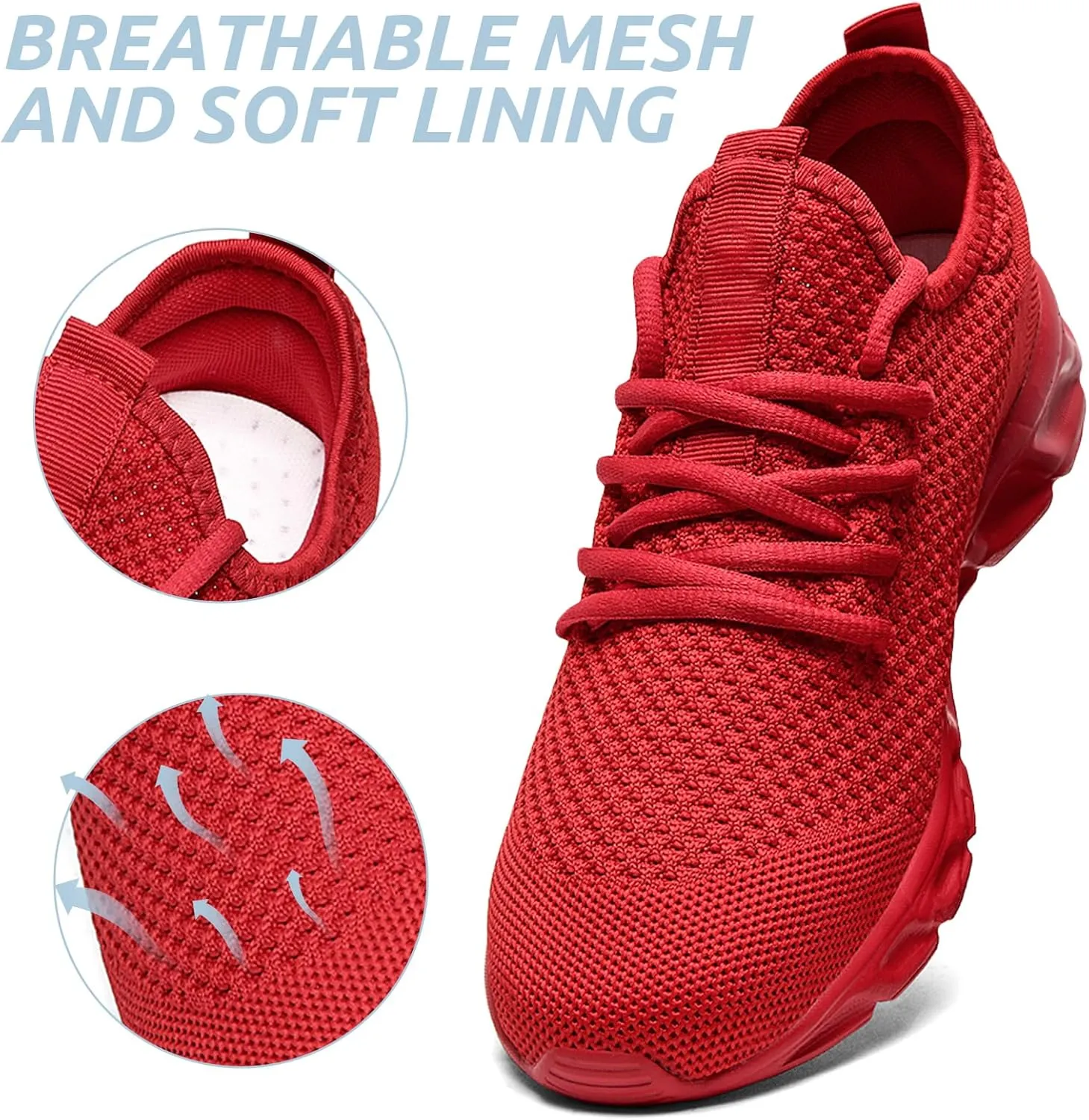 Running Womens Shoes Fashion Walking Sports Gym Tennis Breathable Slip on Ladies Non Slip Lightweight Jogging Sneakers