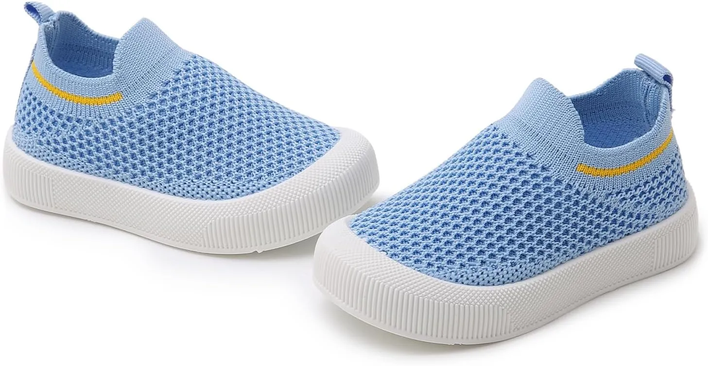 RVROVIC Toddler Boys Girls Sneakers Lightweight Slip on Shoes Kids Breathable Non-Slip Walking Shoes 1-3 Yrs