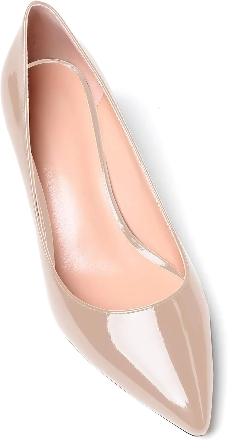 SAMMITOP Women's Pointed Toe Pumps Classic Kitten Heel Shoes Slip On Office Business Shoes