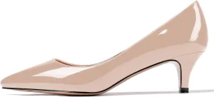 SAMMITOP Women's Pointed Toe Pumps Classic Kitten Heel Shoes Slip On Office Business Shoes