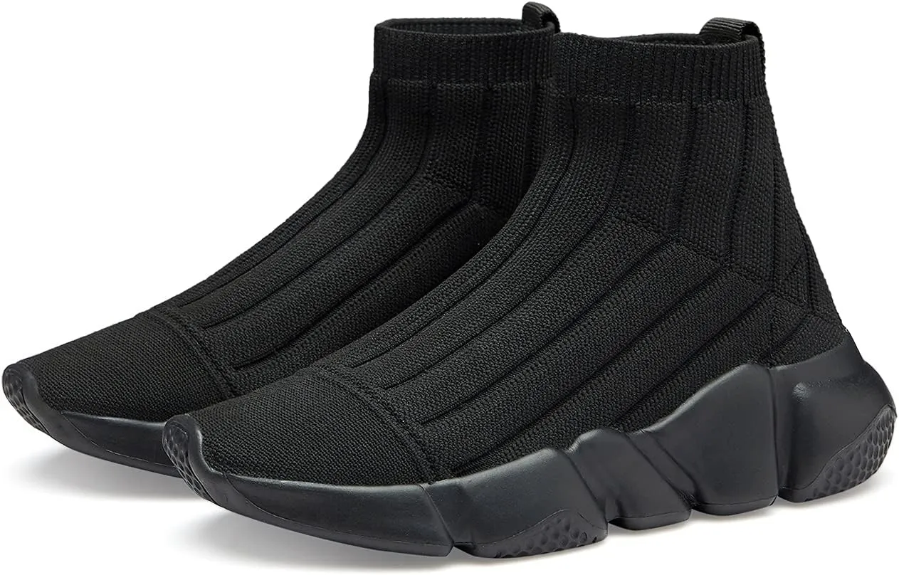 Santiro Boys Girls Sock Shoes High Tops Breathable Knit Slip On Shoes