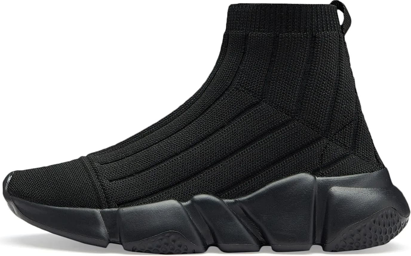 Santiro Boys Girls Sock Shoes High Tops Breathable Knit Slip On Shoes