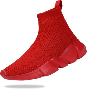 Santiro Boys Shoes Girls Sock Shoes High Tops Breathable Knit Slip On Shoes