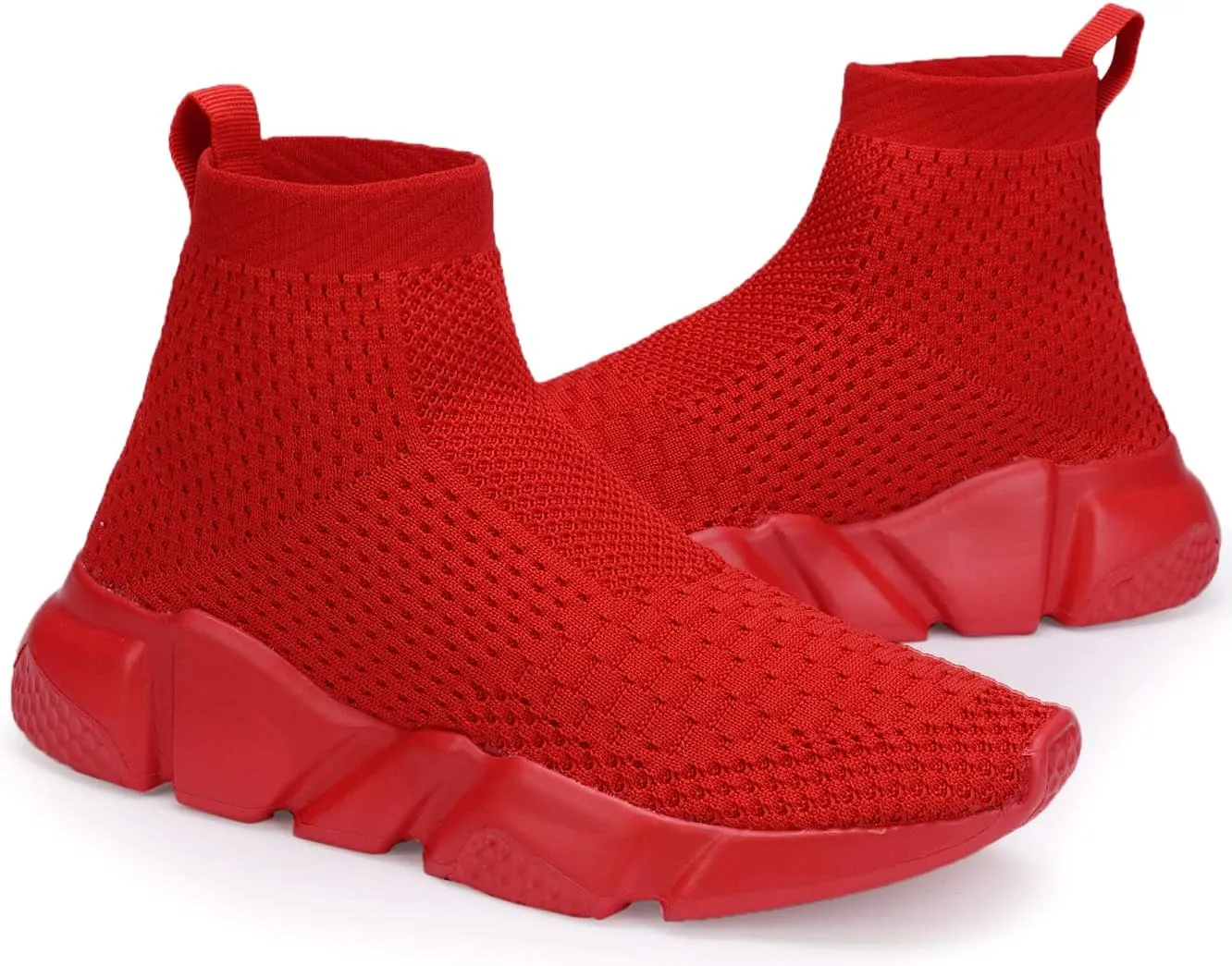 Santiro Boys Shoes Girls Sock Shoes High Tops Breathable Knit Slip On Shoes