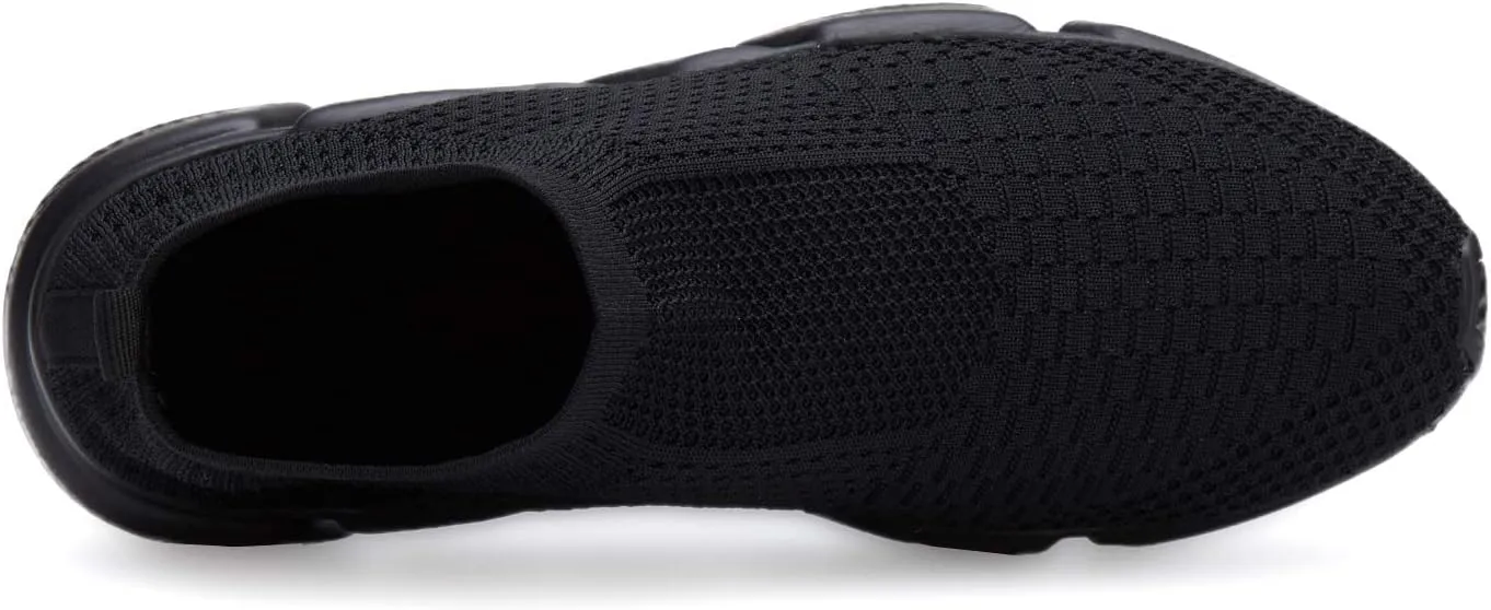 Santiro Mens Walking Shoes Breathable Knit Slip On Sneakers Lightweight Athletic Gym Shoes