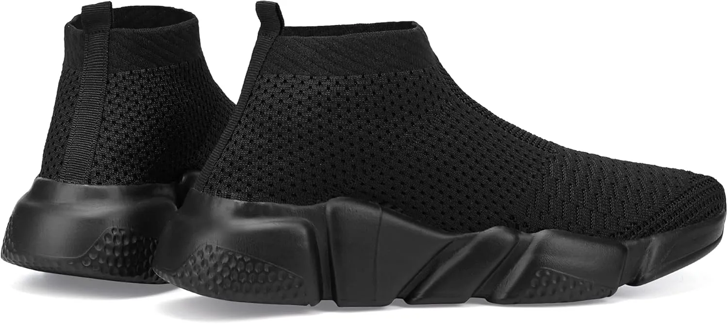 Santiro Mens Walking Shoes Breathable Knit Slip On Sneakers Lightweight Athletic Gym Shoes