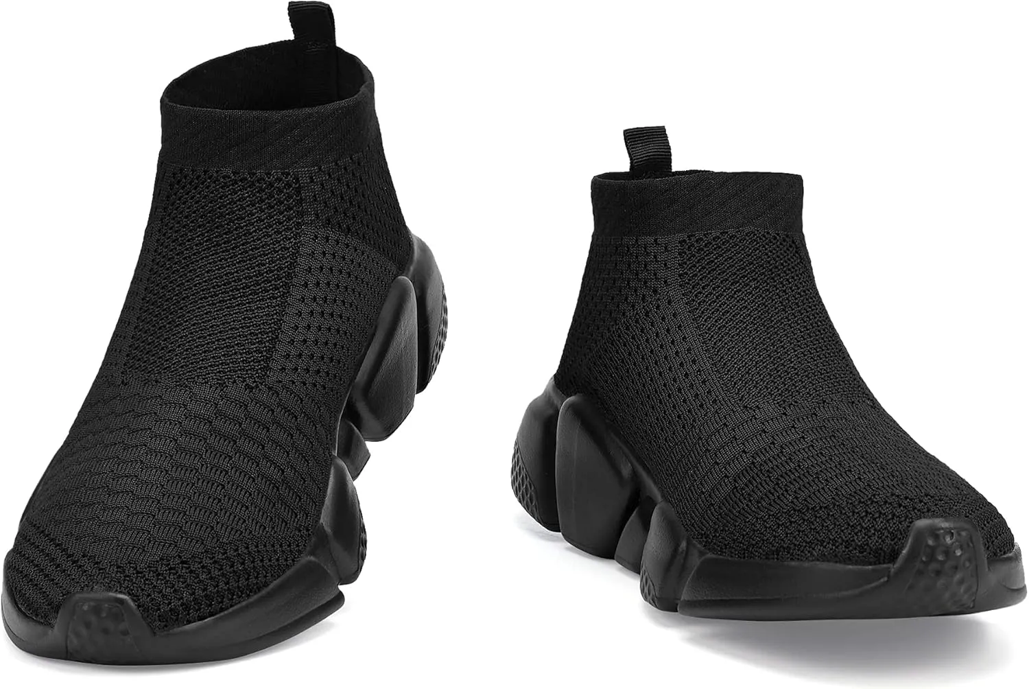 Santiro Mens Walking Shoes Breathable Knit Slip On Sneakers Lightweight Athletic Gym Shoes