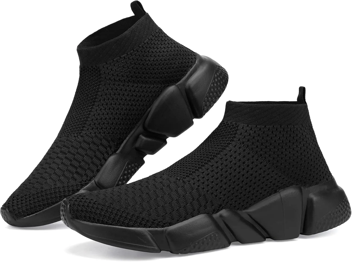 Santiro Mens Walking Shoes Breathable Knit Slip On Sneakers Lightweight Athletic Gym Shoes