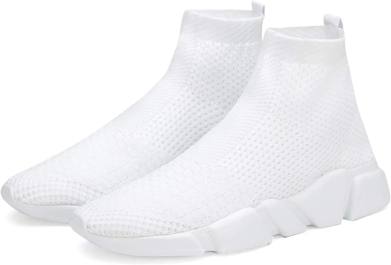 Santiro Womens Slip On Shoes Lightweight High Top Sneakers Comfortable Gym Walking Shoes