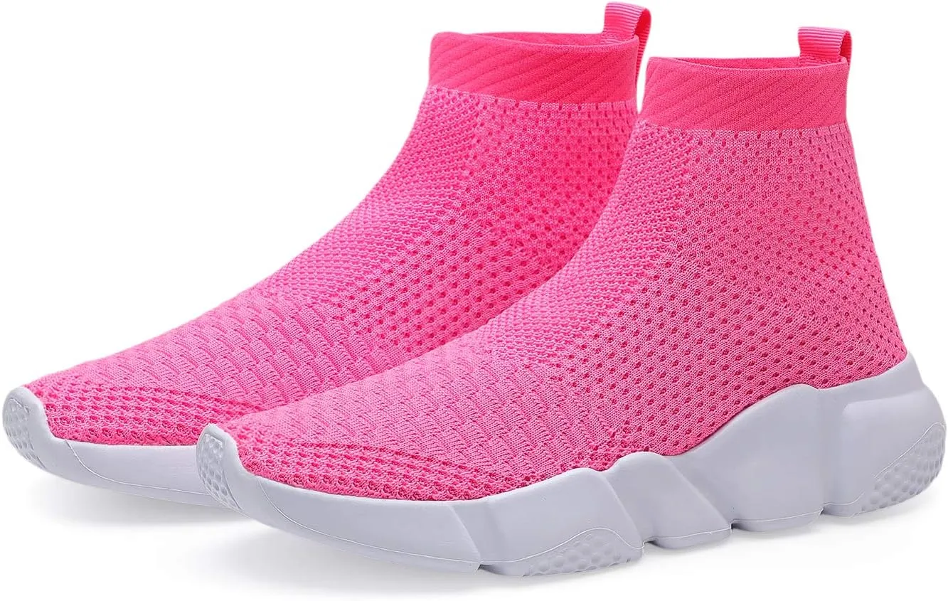 Santiro Womens Slip On Shoes Lightweight High Top Sneakers Comfortable Gym Walking Shoes