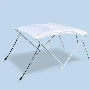 Savvycraft 4 Bow Bimini Top, 8 Feet Long Square Tube Bimini Top Set, Includes Marine Grade Canvas Cover, Storage Boot, Rear Poles with 1 Inch Aluminum Frame, White Color, 4 Bow 96"L 54"H 97"- 103"W