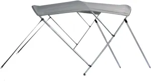 SBU Light Grey Aluminum 3-Bow Bimini Top Compatible for Sea Ray 260 SUNDECK W/Watersports Tower for Model Years 2007-2007