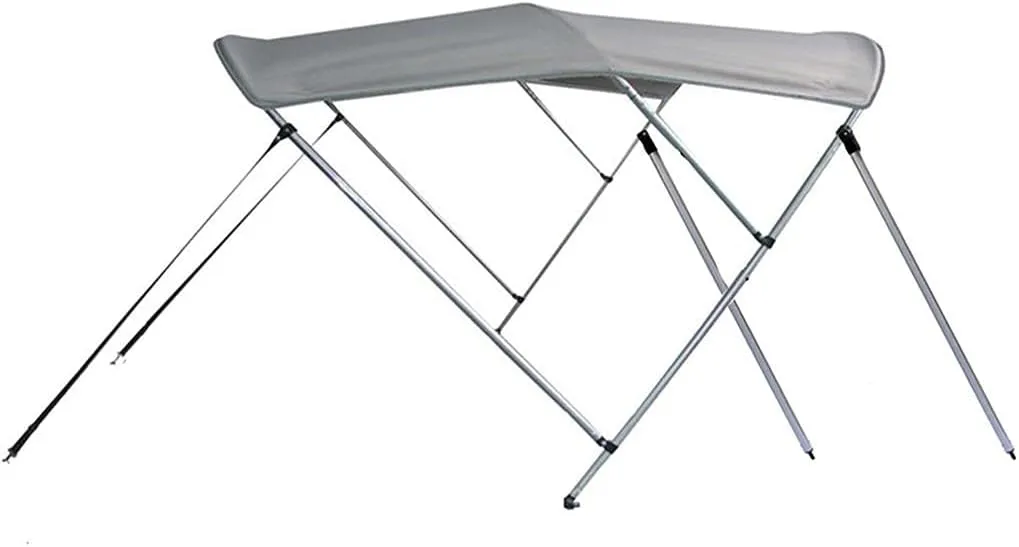 SBU Light Grey Aluminum 3-Bow Bimini Top Compatible for Sea Ray 260 SUNDECK W/Watersports Tower for Model Years 2007-2007