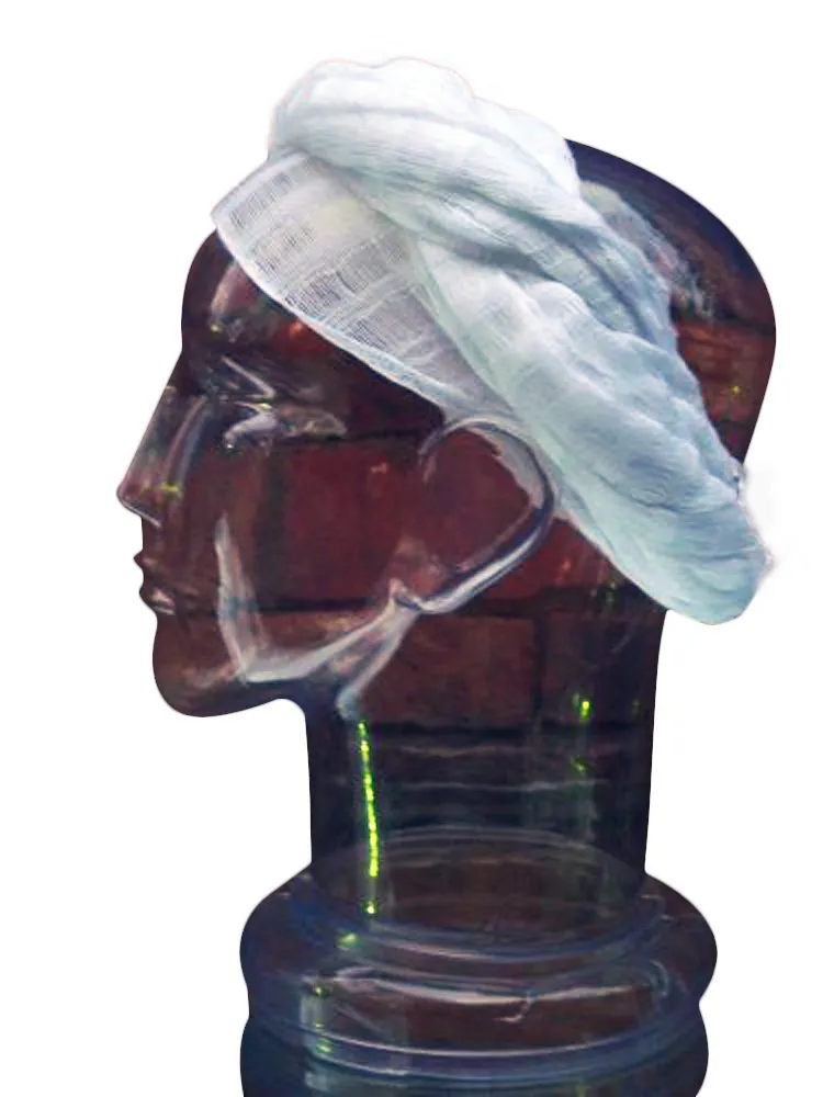 Sheer Headwrap Scarf Handwoven No-Slip Breathable See Through Open Net Weave White