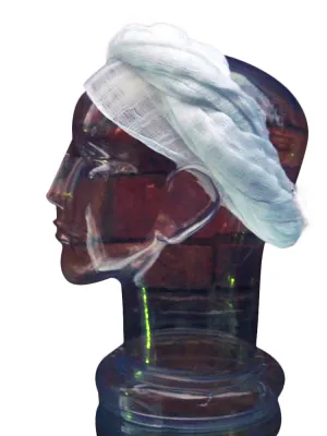 Sheer Headwrap Scarf Handwoven No-Slip Breathable See Through Open Net Weave White