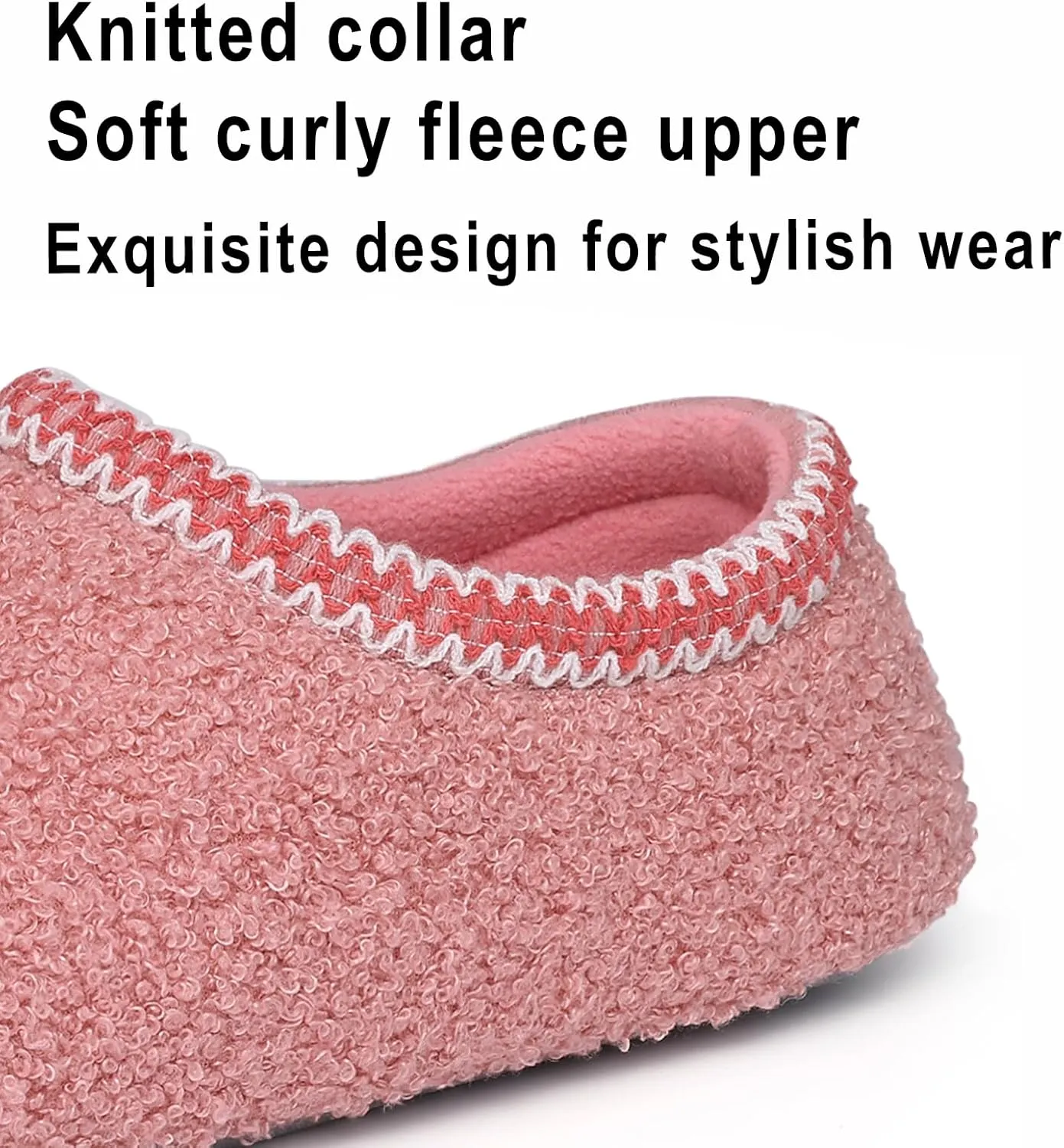 shevalues Women House Memory Foam Slippers Teddy Fleece Bedroom Sock Shoes with Soft Rubber Sole