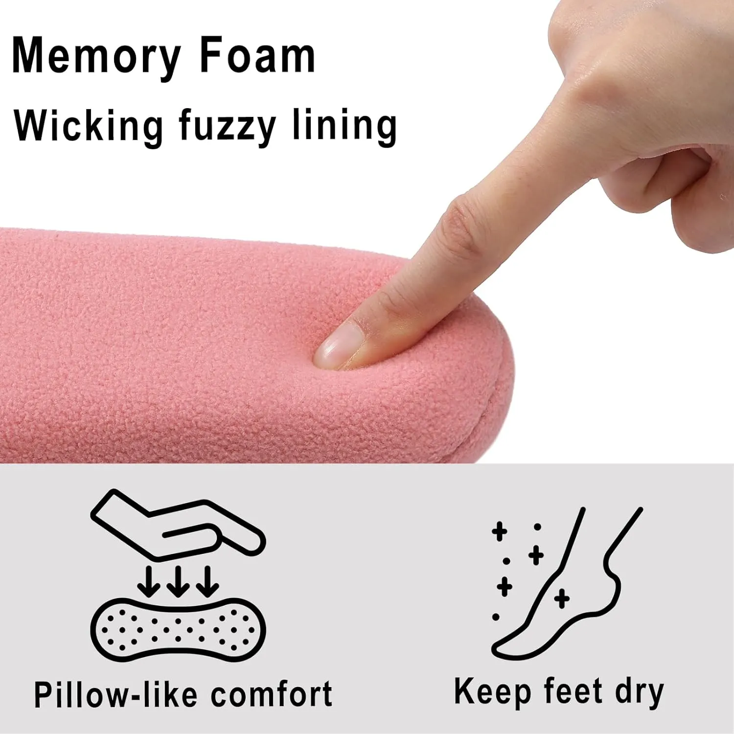 shevalues Women House Memory Foam Slippers Teddy Fleece Bedroom Sock Shoes with Soft Rubber Sole