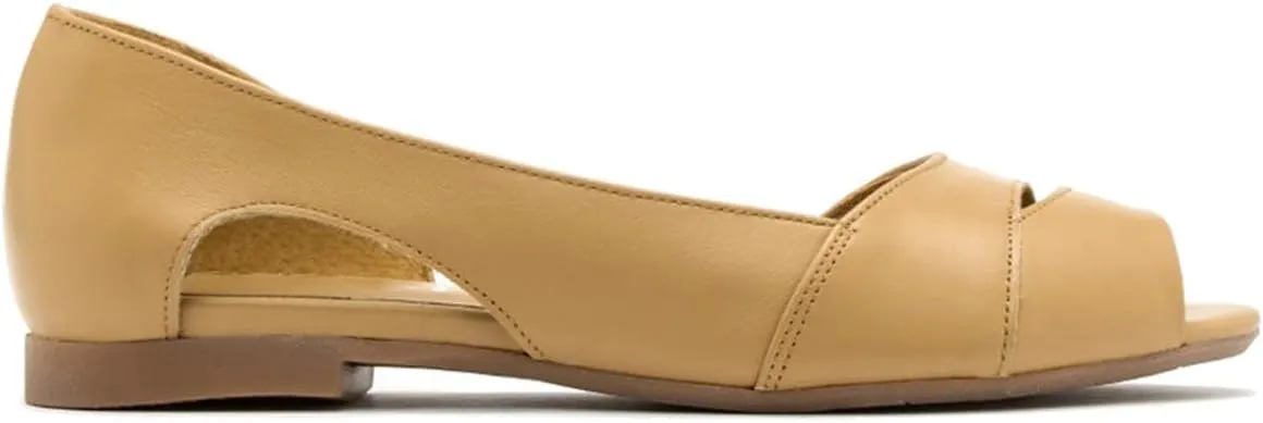 SHODENSE Women Open Peep Toe Flat Shoes Slip On Cutout Flat Sandals Round Toe Matte Leather Ballet Flats Office Work Comfort Flat Heel Summer Shoes for Ladies Girls Casual Driver Flats Club 4-11 M US