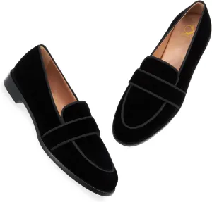 SHODENSE Women Round Toe Loafers Flats Velvet Slip On Dress Shoes Comfortable Casual 1 inch Flat Heel Penny Loafers Suede Office Ladies Work Walking Flat Shoes Drive Elegant 4-11 M US