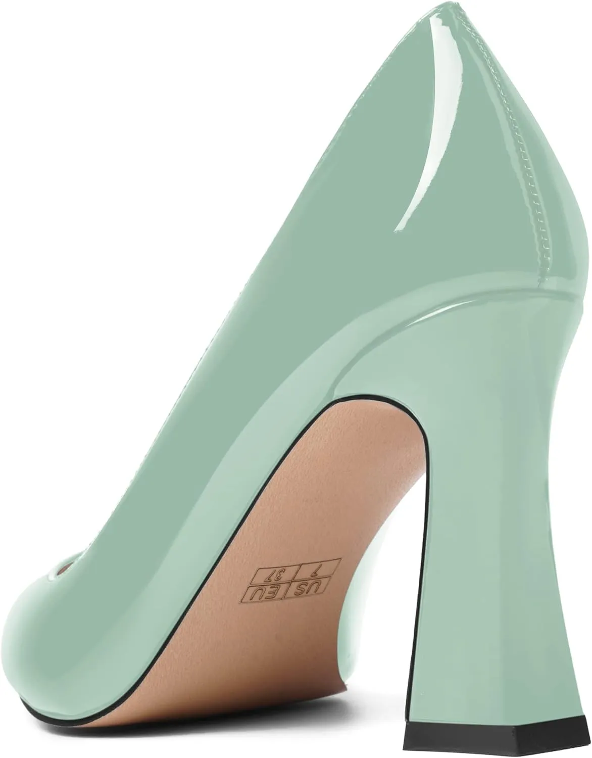 SHOWFOREST Womens Sexy Wedding Pointed Toe Slip On Patent Spool High Heel Pumps Shoes 3.3 Inch