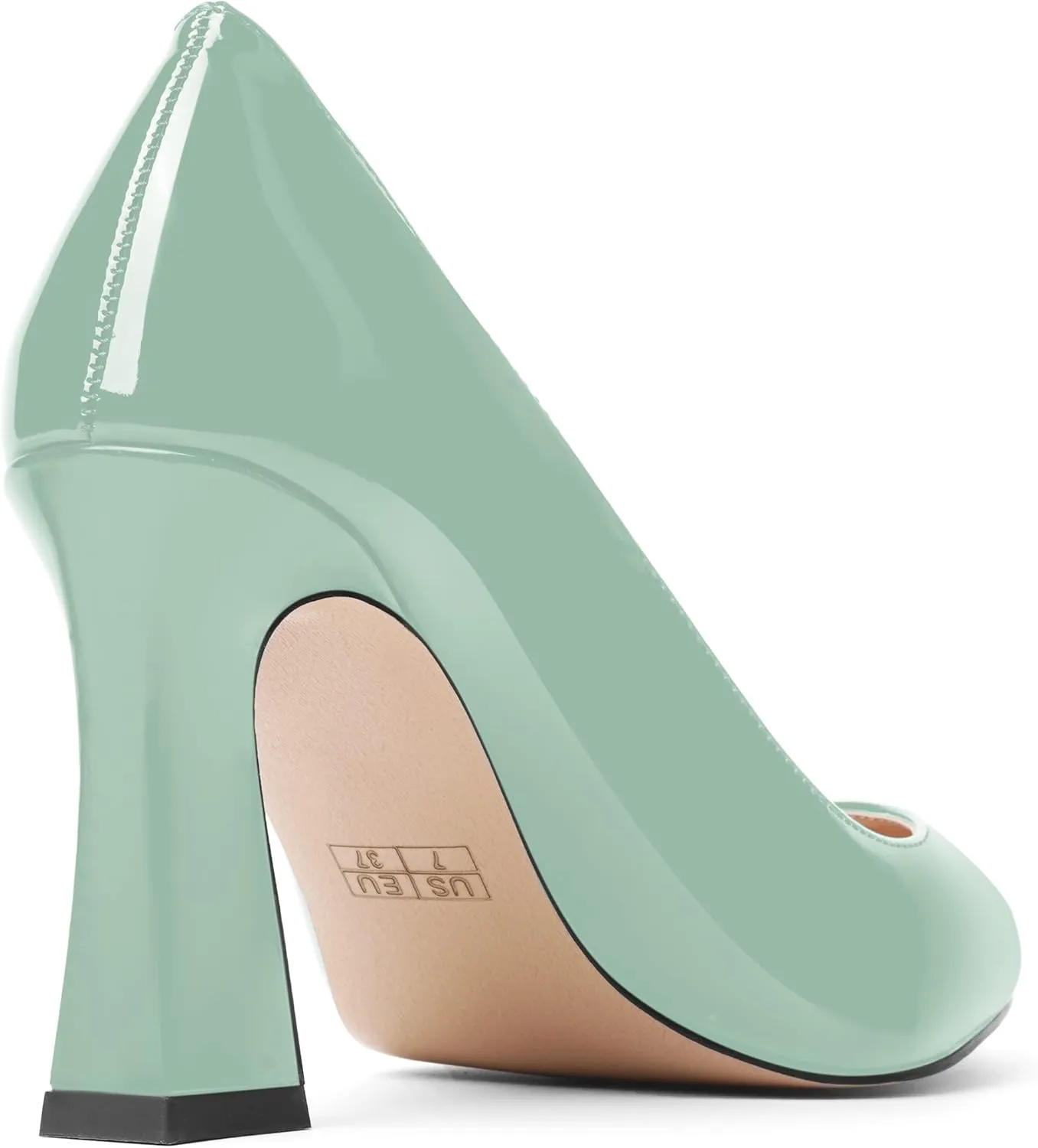 SHOWFOREST Womens Sexy Wedding Pointed Toe Slip On Patent Spool High Heel Pumps Shoes 3.3 Inch