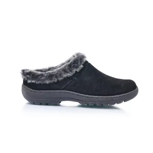 Shuropody Cosy Wide Fit Womens's Suede Mule - Black