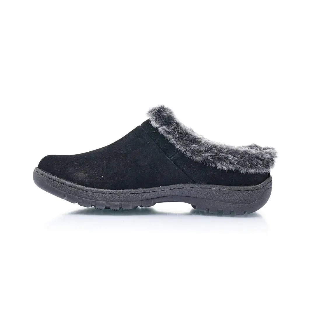 Shuropody Cosy Wide Fit Womens's Suede Mule - Black