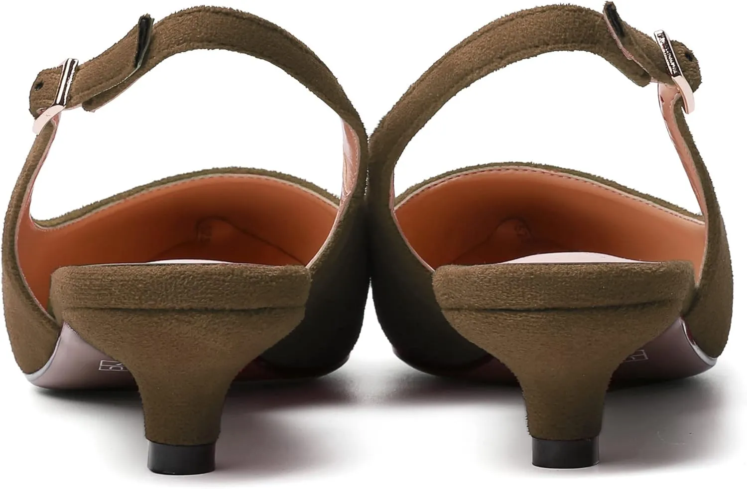 SKYSTERRY Womens Casual Pointed Toe Suede Slip On Wedding Slingback Kitten Low Heel Pumps Shoes 1.5 Inch