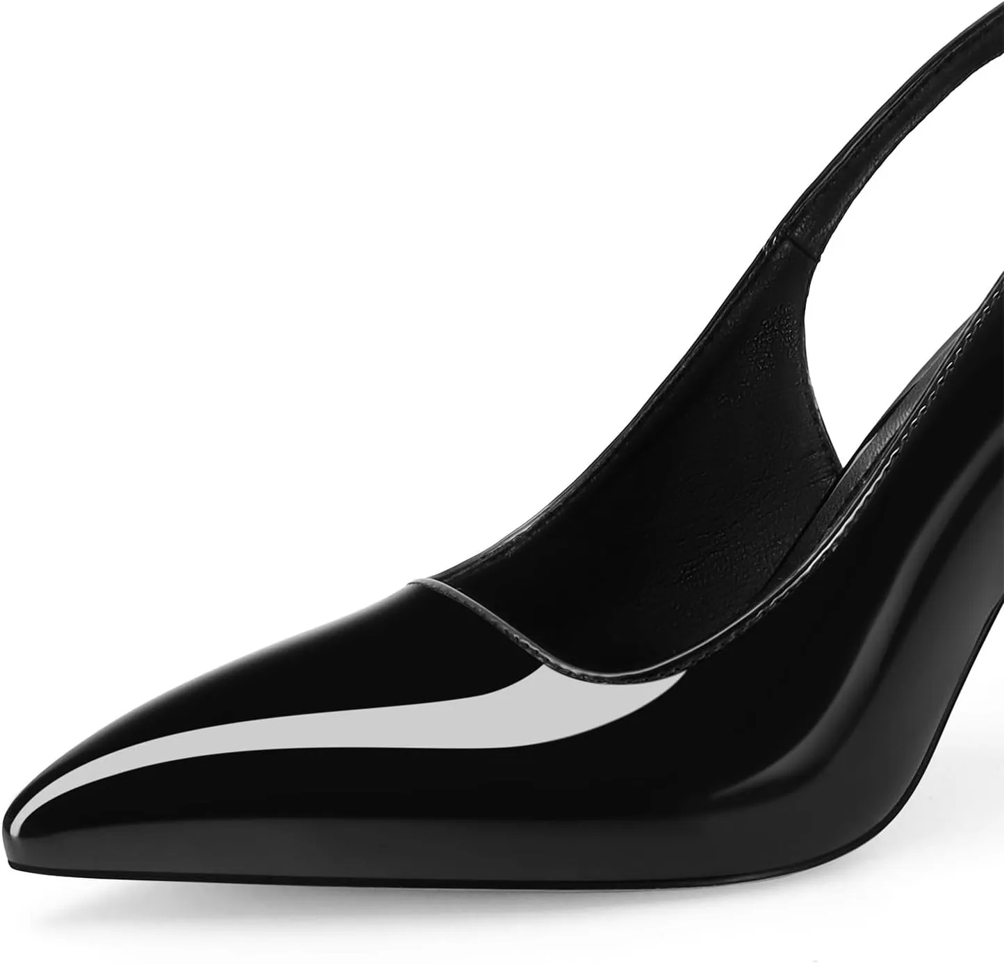 Slingback Kitten Heels for Women Pointed Toe Vintage Stiletto Sexy Pumps Buckle Straps Slip on Flare High Heeled Sandals Work Dressy Shoes