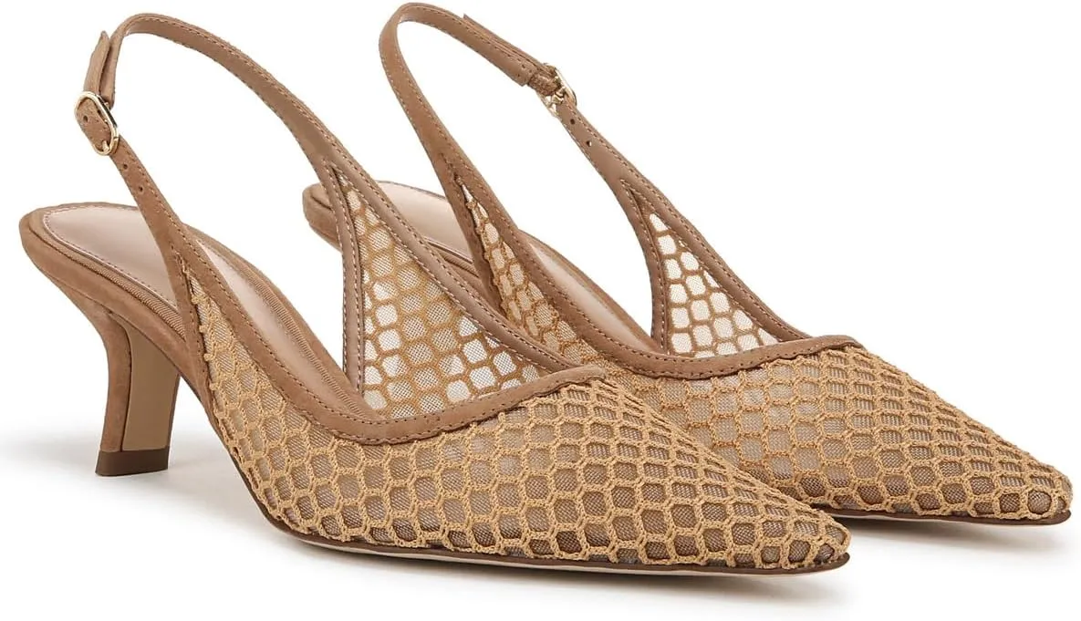 Slingback Pumps for Women Pointed Toe Heels Slip on Kitten Heels Sandals Dress Party Wedding